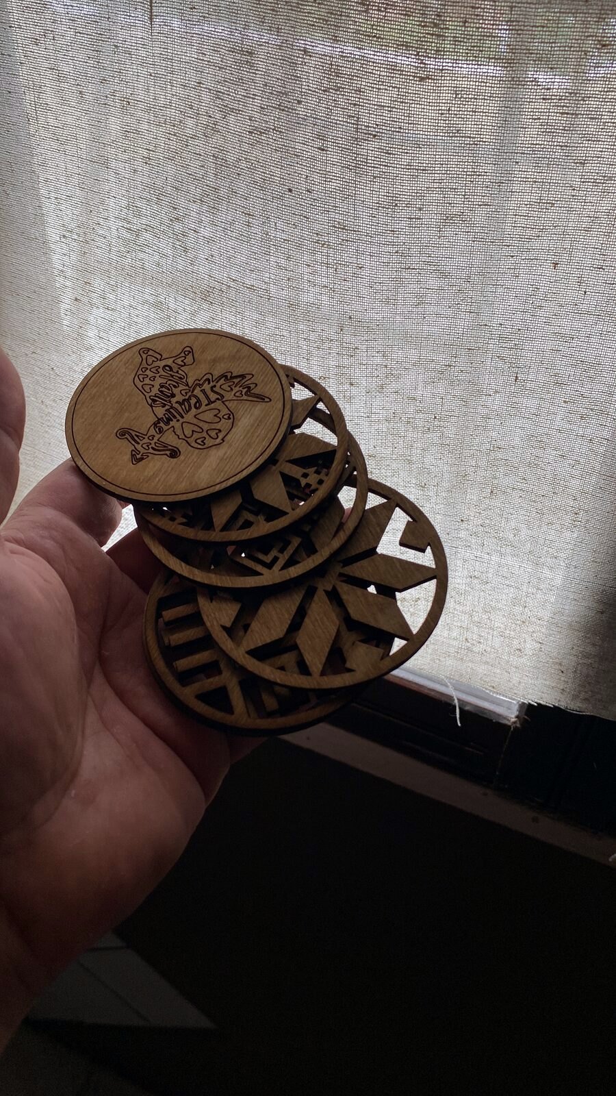 3D layered laser cut wooden mandala wall hanging
