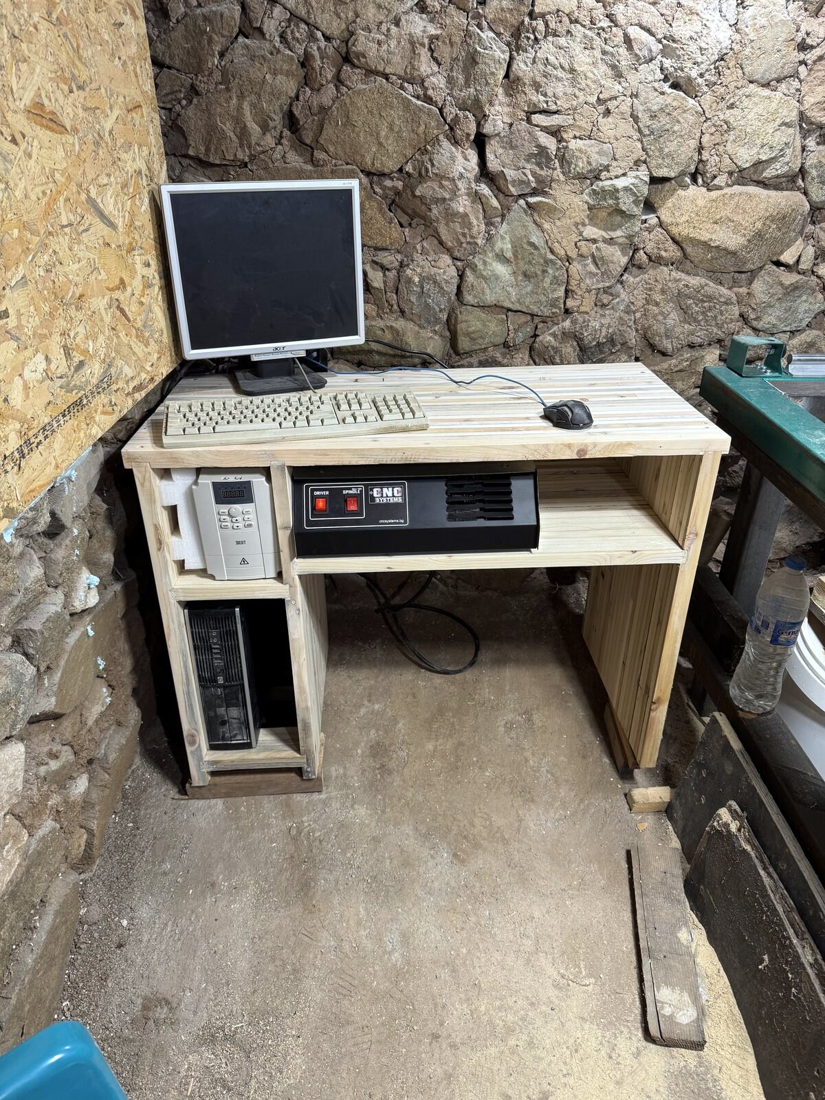 Building DIY CNC machine bed frame work in progress