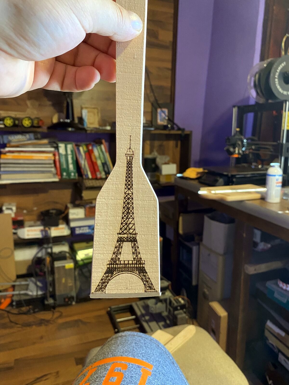 Miniature wood model of the Eiffel tower cut with a laser cutter